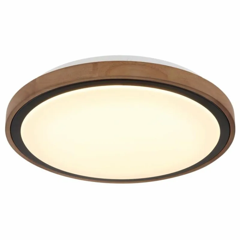 Lampes En Bois-Luminaires Globo Lighting Bruno Plafonnier LED Brun, Noir, 1 lumière