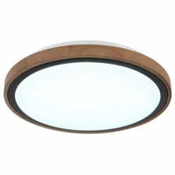 Lampes En Bois-Luminaires Globo Lighting Bruno Plafonnier LED Brun, Noir, 1 lumière