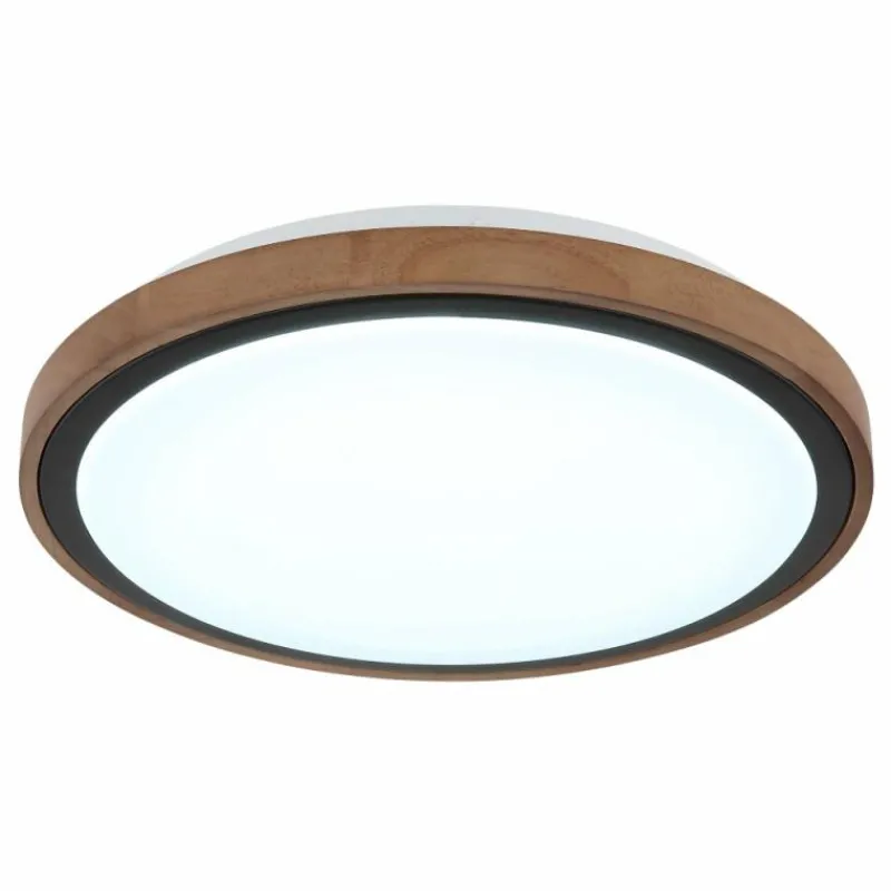 Lampes En Bois-Luminaires Globo Lighting Bruno Plafonnier LED Brun, Noir, 1 lumière