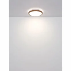 Lampes En Bois-Luminaires Globo Lighting Bruno Plafonnier LED Brun, Noir, 1 lumière