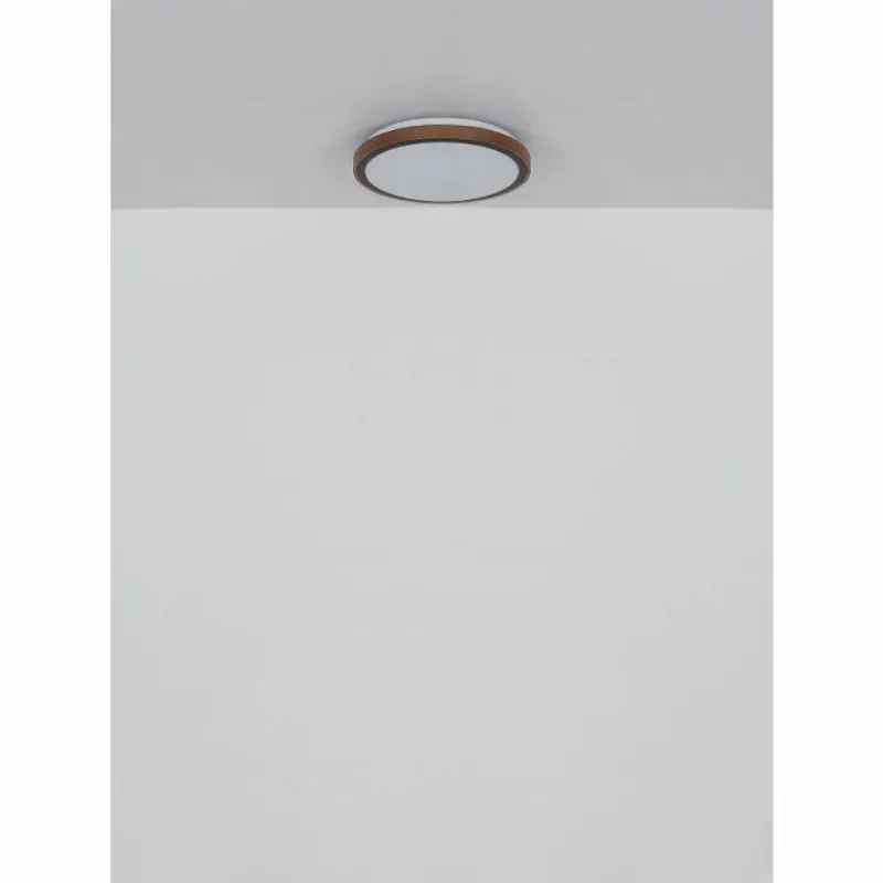 Lampes En Bois-Luminaires Globo Lighting Bruno Plafonnier LED Brun, Noir, 1 lumière