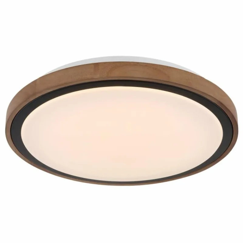 Lampes En Bois-Luminaires Globo Lighting Bruno Plafonnier LED Brun, Noir, 1 lumière