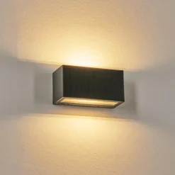 hofstein Brydebjerg Lampe murale d´extérieur, Luminaire Up & Down, Applique murale LED Noir, 1 lumière