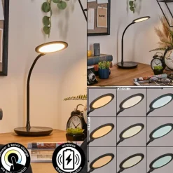 hofstein Buktrup Lampe de bureau, Lampe à poser LED Noir, 1 lumière