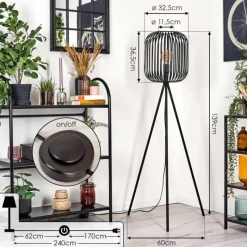 hofstein Bystrup Lampadaire Noir, 1 lumière