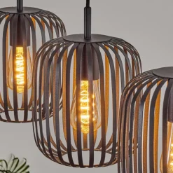 hofstein Bystrup Suspension, Suspension Noir, 3 lumières