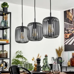 hofstein Bystrup Suspension, Suspension Noir, 3 lumières