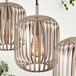 Luminaires Scandinaves-hofstein Bystrup Suspension, Suspension Beige, Sable, 3 lumières