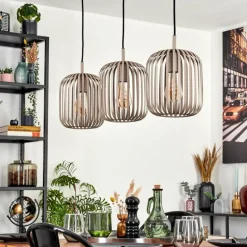 Luminaires Scandinaves-hofstein Bystrup Suspension, Suspension Beige, Sable, 3 lumières