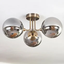 hofstein Cabalonga Plafonnier, Boule lumineuse Laiton, 3 lumières