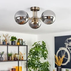 hofstein Cabalonga Plafonnier, Boule lumineuse Laiton, 3 lumières