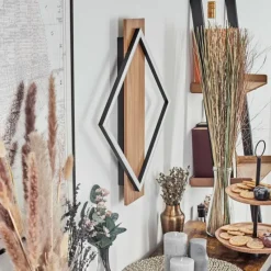 Luminaires Scandinaves-hofstein Cabanas Applique murale LED Couleur bois, Noir, 1 lumière