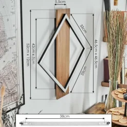 Luminaires Scandinaves-hofstein Cabanas Applique murale LED Couleur bois, Noir, 1 lumière