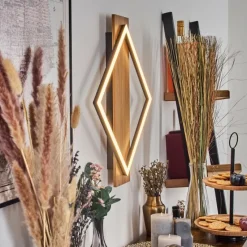 Luminaires Scandinaves-hofstein Cabanas Applique murale LED Couleur bois, Noir, 1 lumière