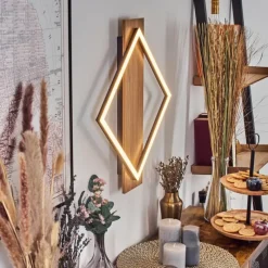 Luminaires Scandinaves-hofstein Cabanas Applique murale LED Couleur bois, Noir, 1 lumière