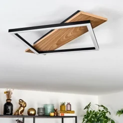 Luminaires Scandinaves-hofstein Cabanas Plafonnier LED Couleur bois, Noir, 1 lumière