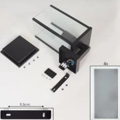 Suspension Verre Fumé-hofstein Cadafaes Lampe murale d´extérieur Noir, 1 lumière