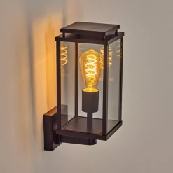 Suspension Verre Fumé-hofstein Cadafaes Lampe murale d´extérieur Noir, 1 lumière