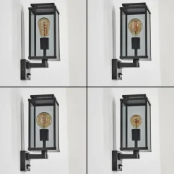 hofstein Cadafaes Lampe murale d´extérieur Noir, 1 lumière, Détecteur de mouvement