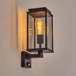 hofstein Cadafaes Lampe murale d´extérieur Noir, 1 lumière, Détecteur de mouvement