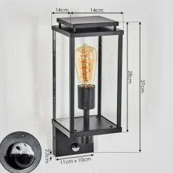 hofstein Cadafaes Lampe murale d´extérieur Noir, 1 lumière, Détecteur de mouvement