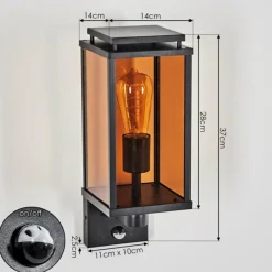 hofstein Cadafaes Lampe murale d´extérieur Noir, 1 lumière, Détecteur de mouvement