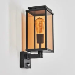 hofstein Cadafaes Lampe murale d´extérieur Noir, 1 lumière, Détecteur de mouvement