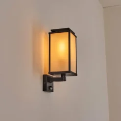 hofstein Cadafaes Lampe murale d´extérieur Noir, 1 lumière, Détecteur de mouvement