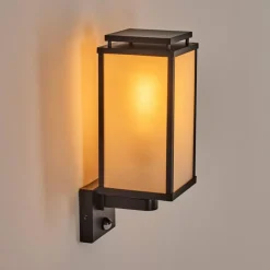 hofstein Cadafaes Lampe murale d´extérieur Noir, 1 lumière, Détecteur de mouvement