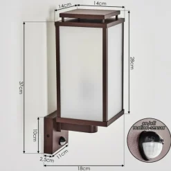 hofstein Cadafaes Lampe murale d´extérieur Rouille, 1 lumière, Détecteur de mouvement