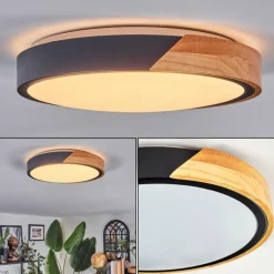 hofstein Cadaixo Plafonnier, Panel LED Écru, Noir, Blanc, 1 lumière