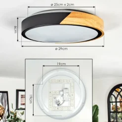 hofstein Cadaixo Plafonnier, Panel LED Écru, Noir, Blanc, 1 lumière