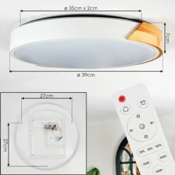 hofstein Cadaixo Plafonnier, Panel LED Blanc, 1 lumière, Télécommandes