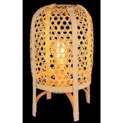 Lampes En Bois-Luminaires Globo Lighting Cairo Lampe à poser Écru, 1 lumière