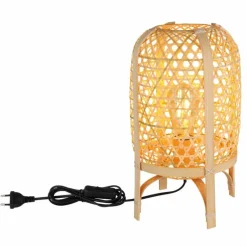 Lampes En Bois-Luminaires Globo Lighting Cairo Lampe à poser Écru, 1 lumière