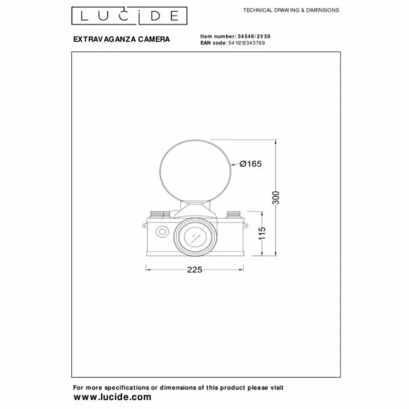 Lampes Dorées-Luminaires Lucide CAMERA Lampe à poser Noir, 1 lumière