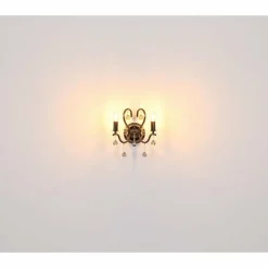 Suspension Verre Fumé-Luminaires Globo Lighting Camila Applique murale Chrome, Noir, 2 lumières