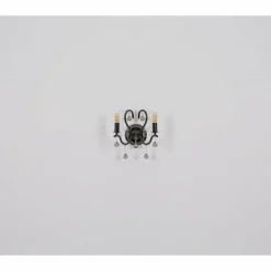 Suspension Verre Fumé-Luminaires Globo Lighting Camila Applique murale Chrome, Noir, 2 lumières