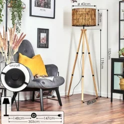 Luminaires Scandinaves-hofstein Cando Lampadaire Écru, 1 lumière