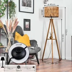 Luminaires Scandinaves-hofstein Cando Lampadaire Écru, 1 lumière