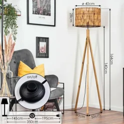 Luminaires Scandinaves-hofstein Cando Lampadaire Écru, 1 lumière