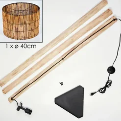 Luminaires Scandinaves-hofstein Cando Lampadaire Écru, Noir, 1 lumière