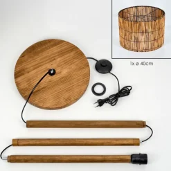 Luminaires Scandinaves-hofstein Cando Lampadaire Écru, Noir, 1 lumière