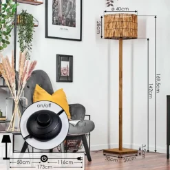 Luminaires Scandinaves-hofstein Cando Lampadaire Écru, Noir, 1 lumière