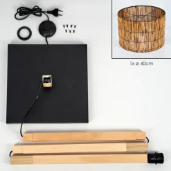 Luminaires Scandinaves-hofstein Cando Lampadaire Écru, Noir, 1 lumière