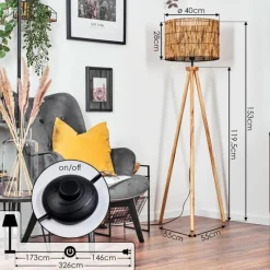 Luminaires Scandinaves-hofstein Cando Lampadaire Écru, Noir, 1 lumière