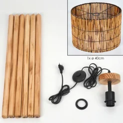 Luminaires Scandinaves-hofstein Cando Lampadaire Écru, Noir, 1 lumière