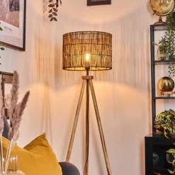 Luminaires Scandinaves-hofstein Cando Lampadaire Écru, Noir, 1 lumière