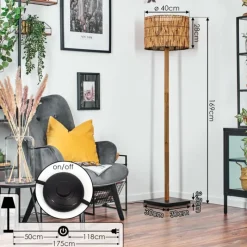 Luminaires Scandinaves-hofstein Cando Lampadaire Écru, Noir, 1 lumière