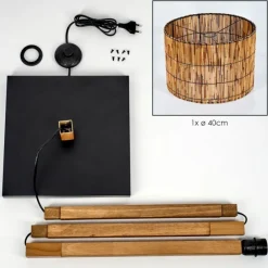 Luminaires Scandinaves-hofstein Cando Lampadaire Écru, Noir, 1 lumière